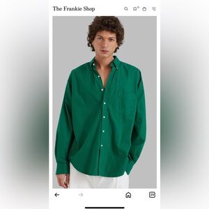 The Frankie Shop Green Sinclair Casual Button Down Shirt One Size